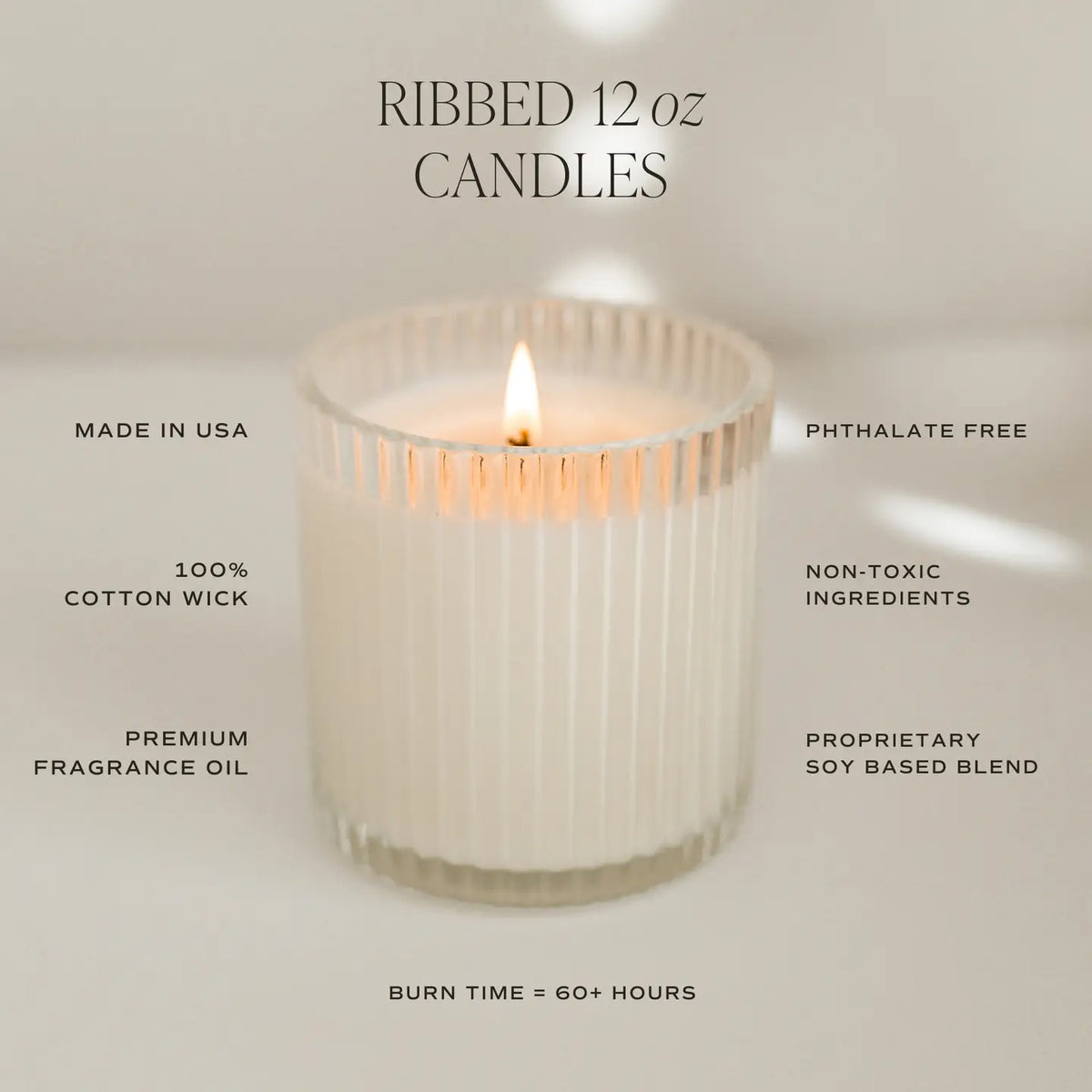Happy Birthday Ribbed Candle
