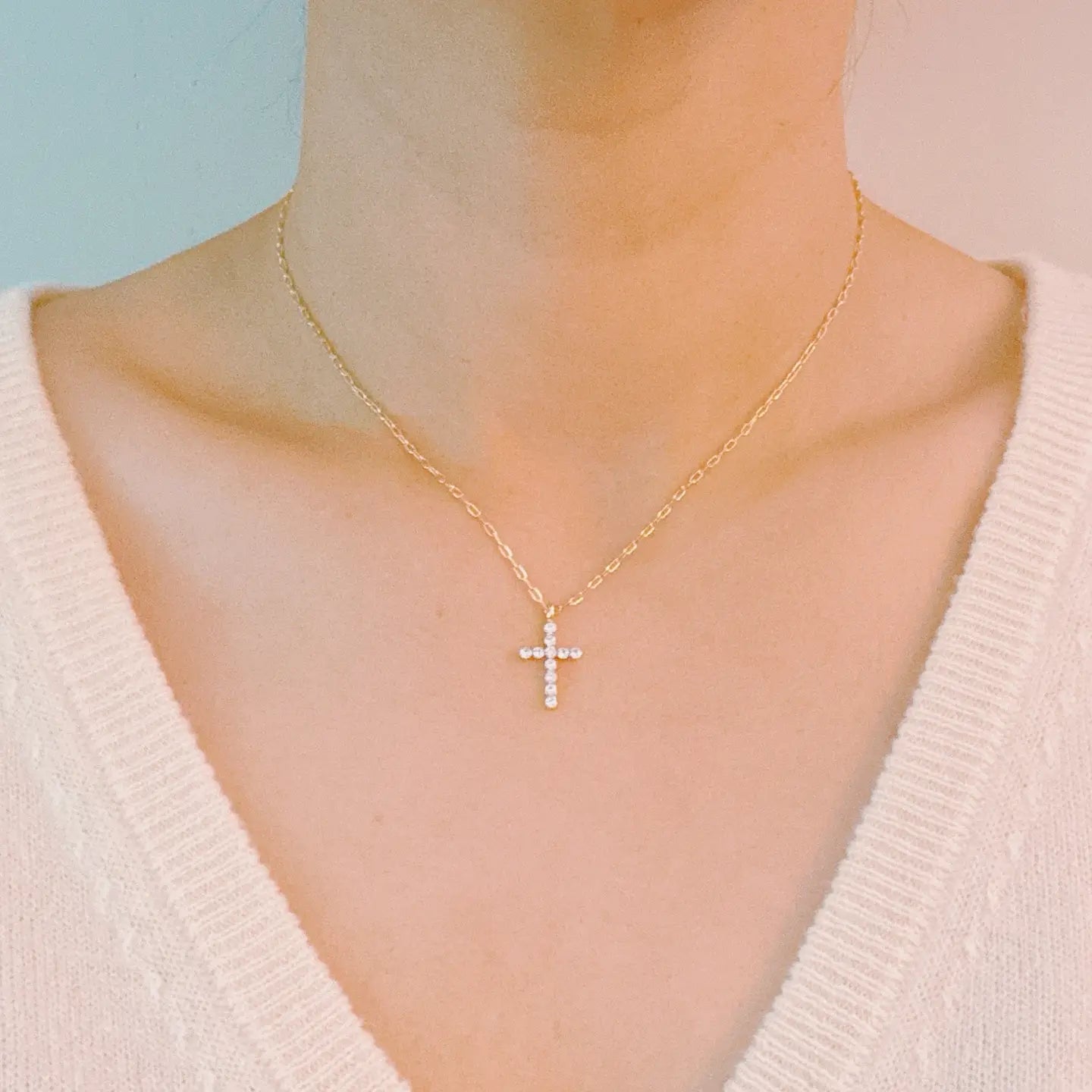 Crystal Cross Necklace