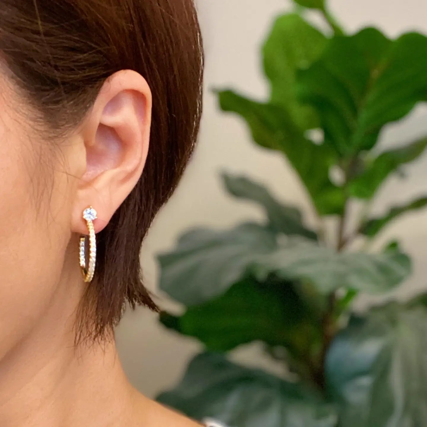 Diamond on Top Earrings