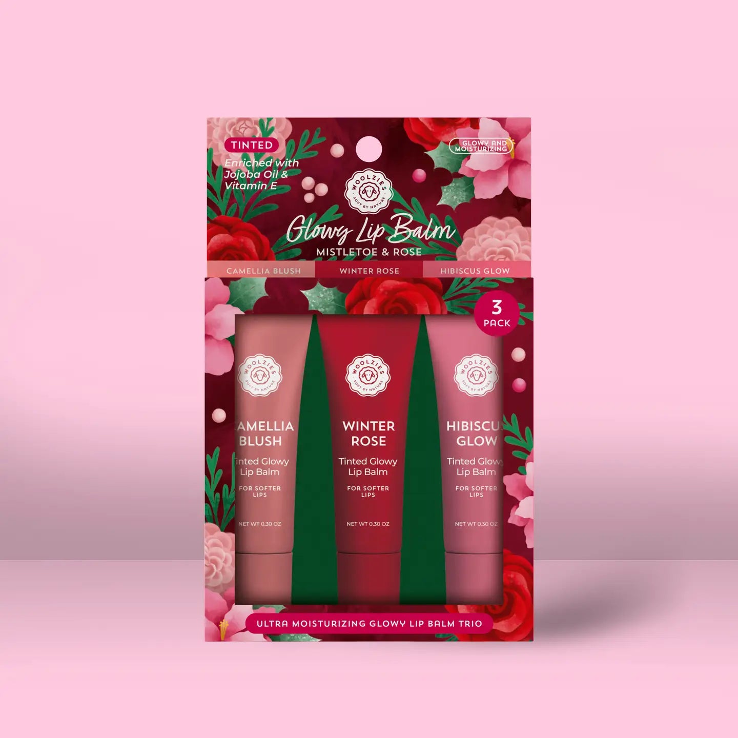 Mistletoe & Rose Lip Balm Trio
