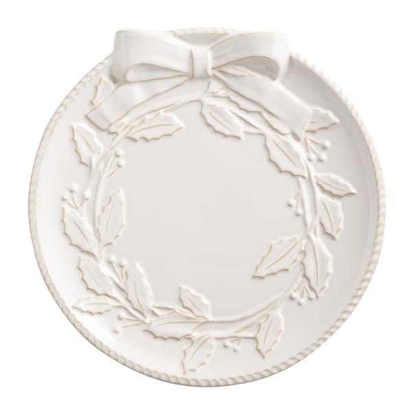 White Wreath Platter Set