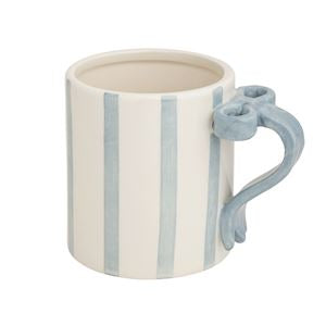 Blue Stripe Bow Handle Mug