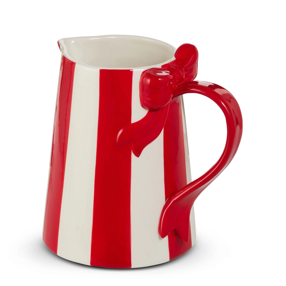 Red Striped Bow Pitcher