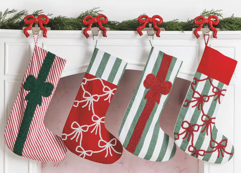 Red Bow Stocking Holder