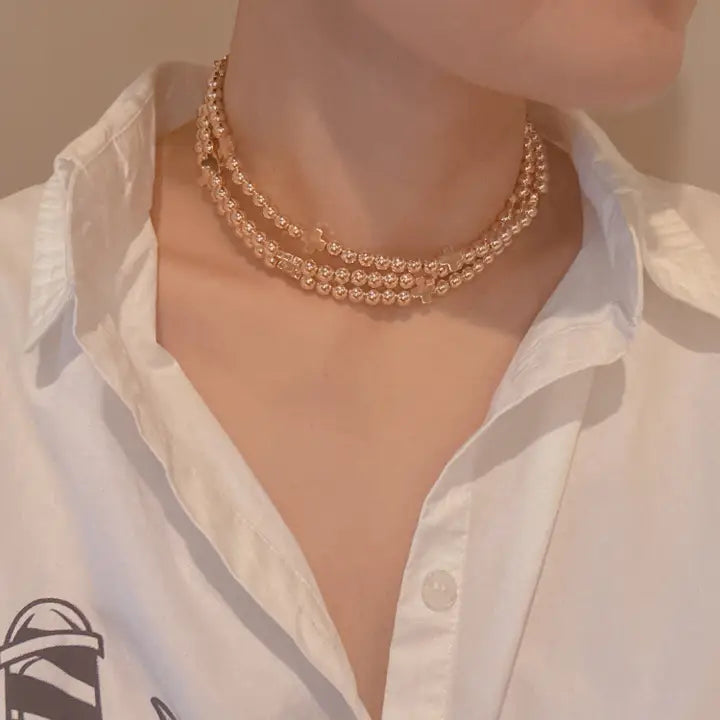 Triple Layer Cross Necklace