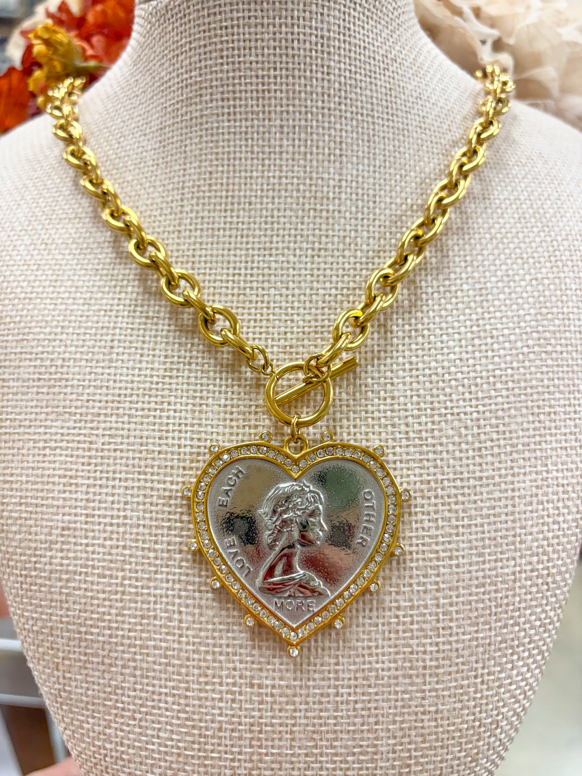 Chunky Silver Coin Necklace