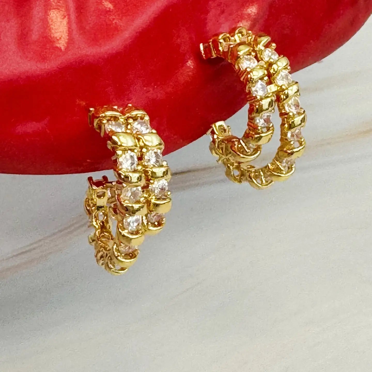 Sparkle Spiral Hoop Earrings