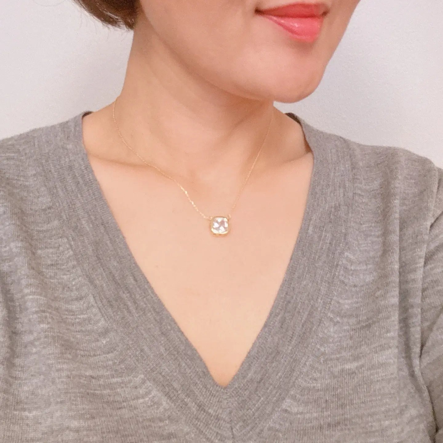 Cushion Cut Diamond Necklace