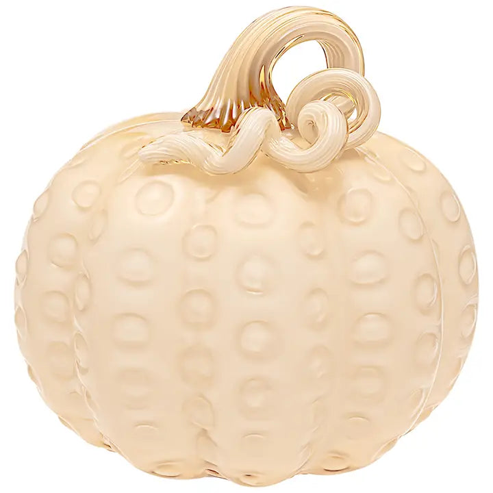 7.5 Cream Dotted Glass Pumpkin