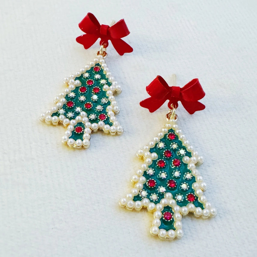 Merry & Bright Bow Tree Earrings