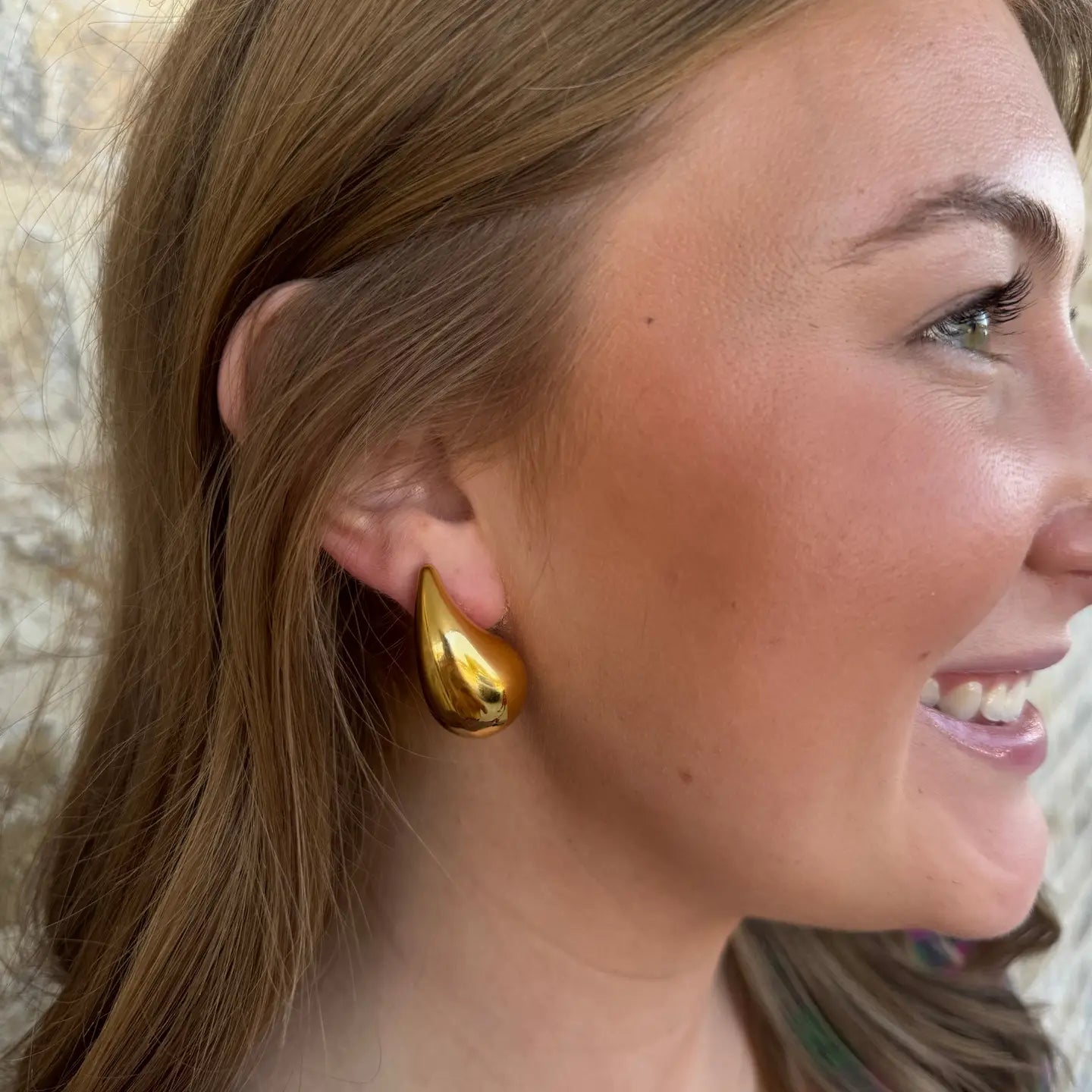 Gold Teardrop Earring