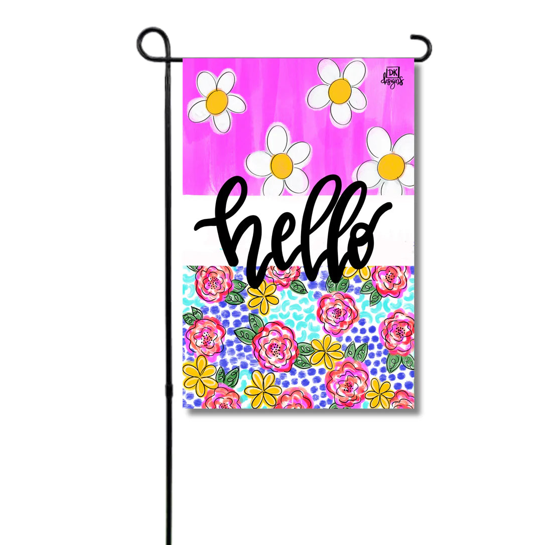 Blue Lines Garden Glam Flag