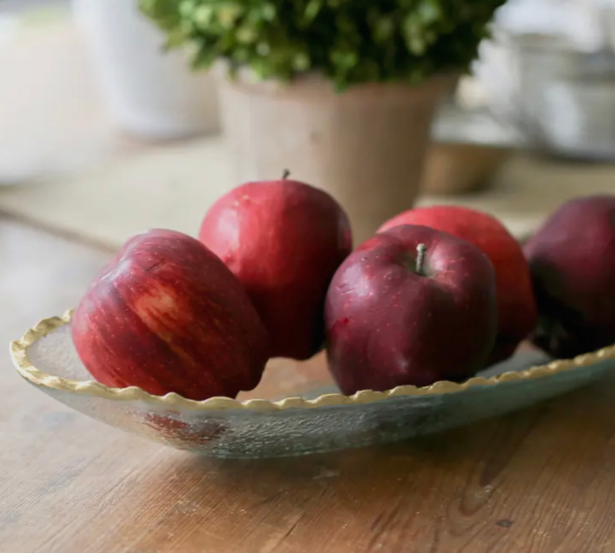 Fairbanks Oval Platter Clear/Gold