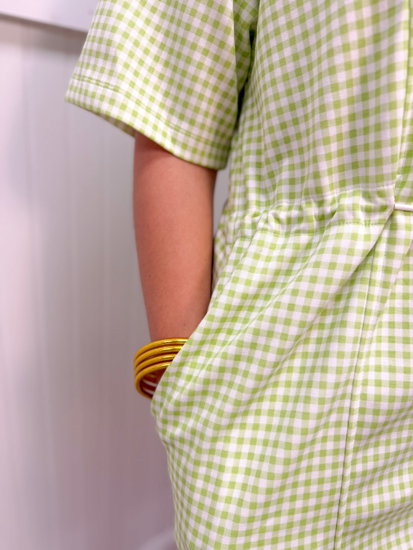 Celery Gingham Dress