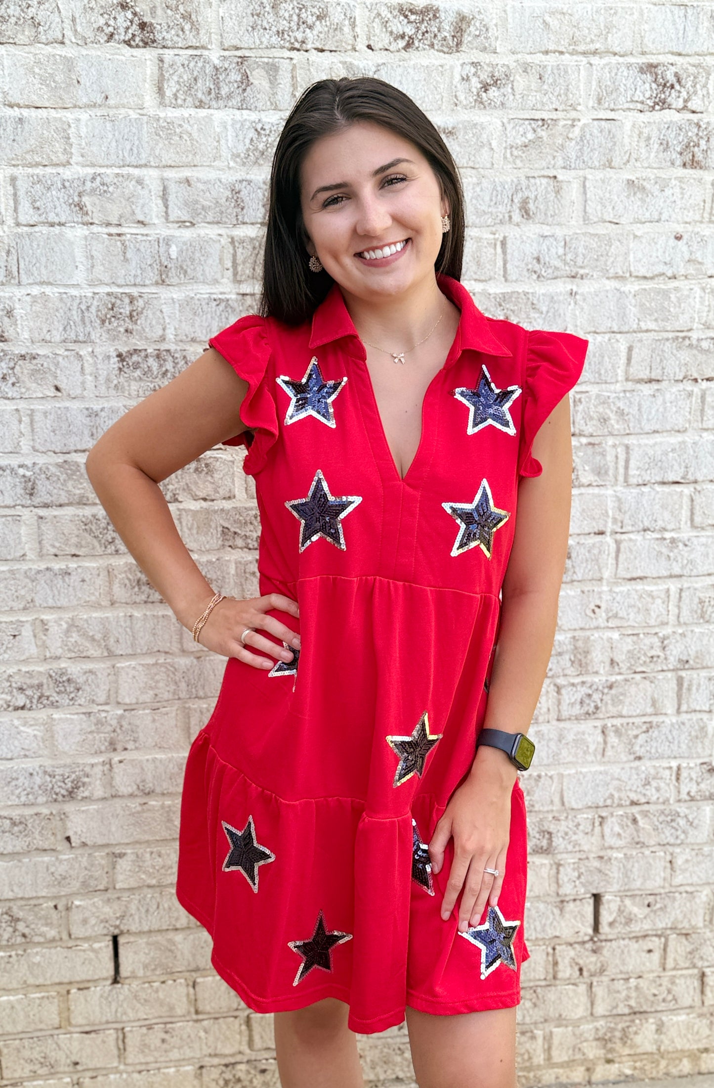 Red Sequin Star Dress