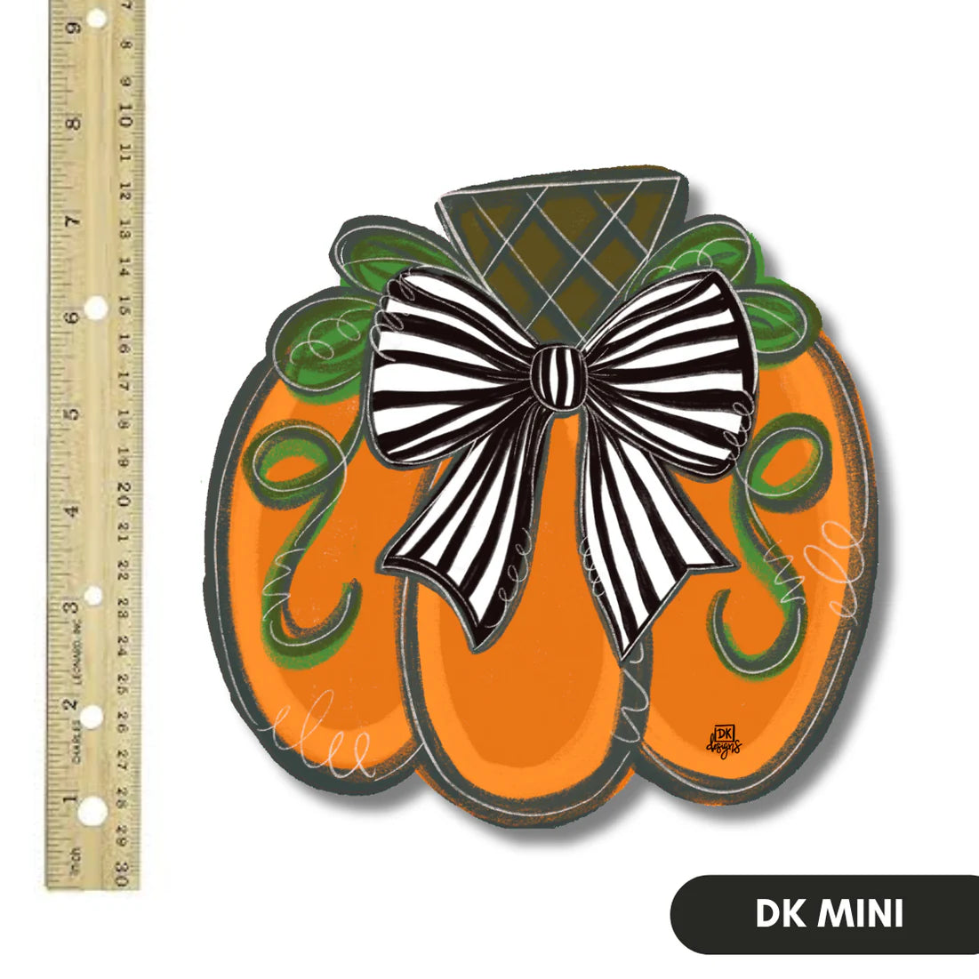 Black and White Bow Pumpkin Mini