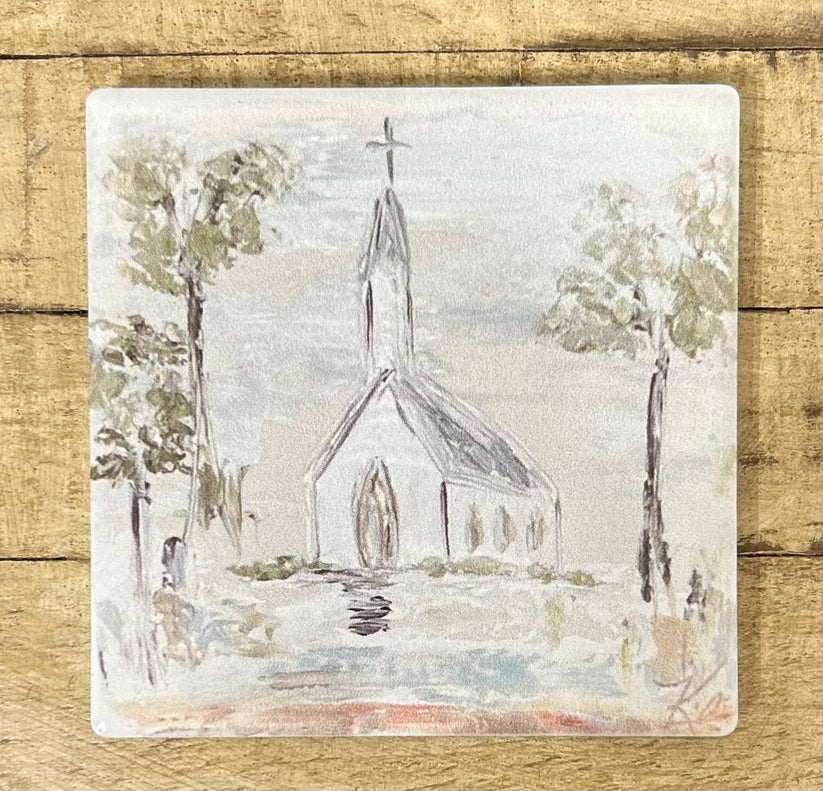 Old Country Church Coaster