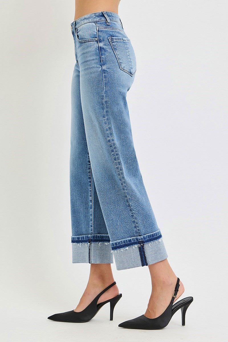 Raw Hem Cuffed Jeans