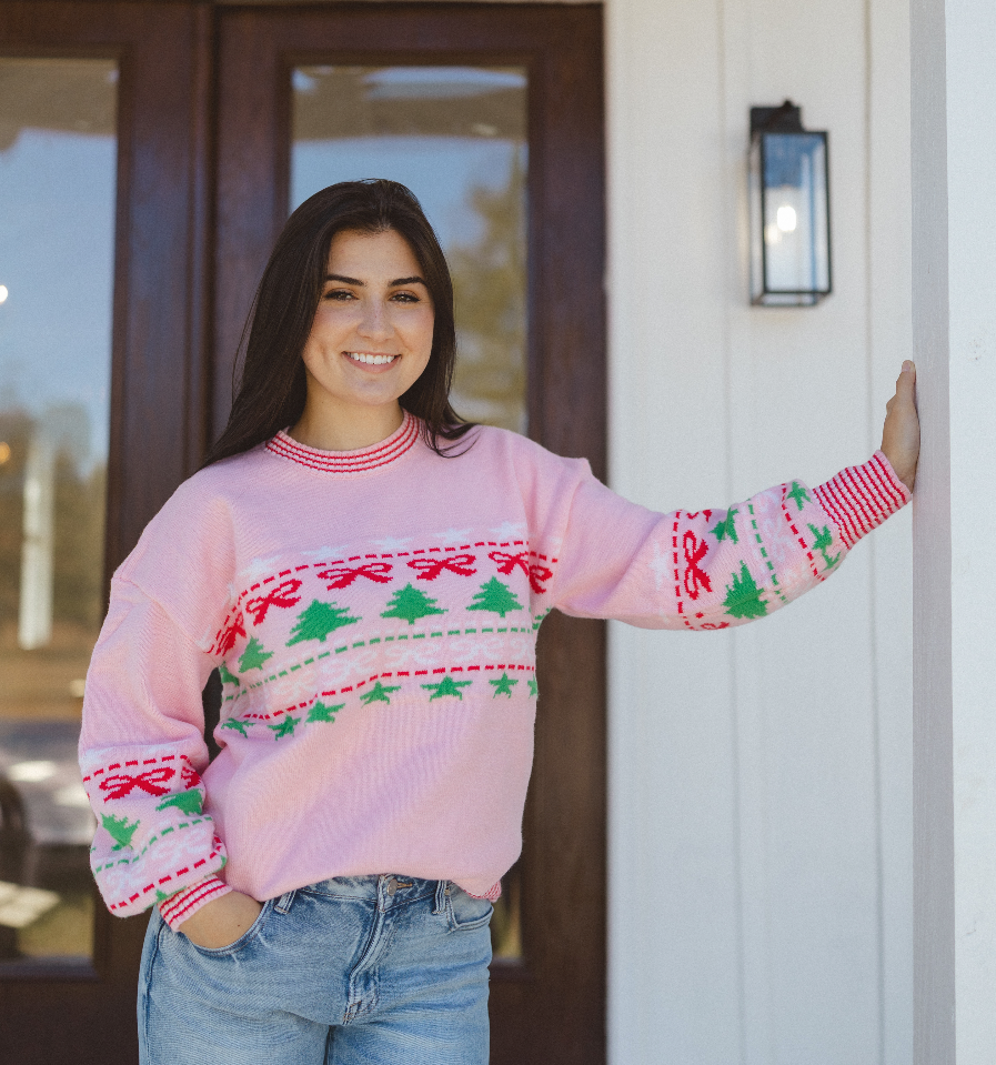 Bow & Evergreen Sweater