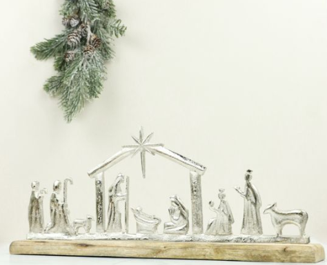 Aluminum Wood Nativity