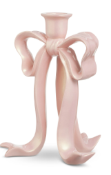 Pink Pearlescent Bow Candlestick