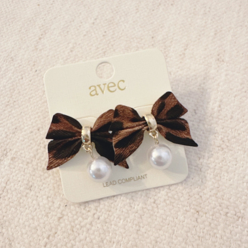 Leopard Luxe Bow Earrings