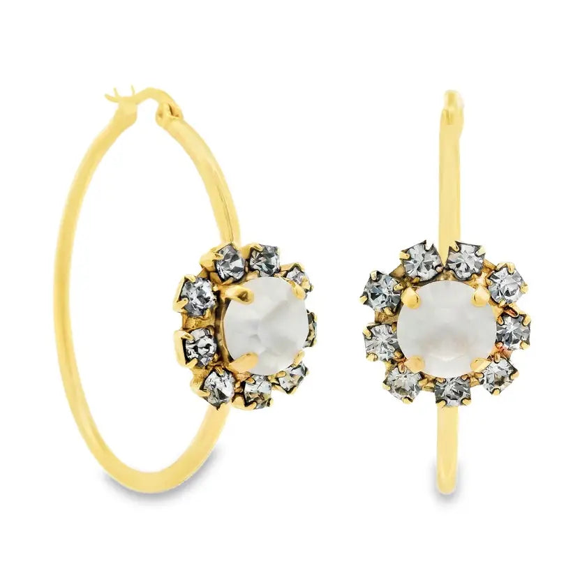 Mini Bianca Hoops in White Matte