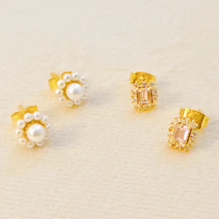 Mini Beauty Flower Stud Earring Set