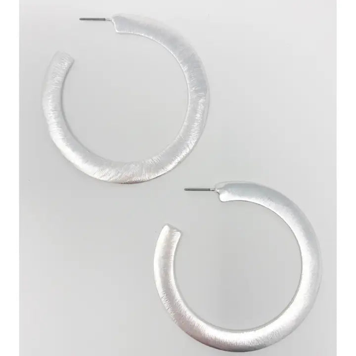 Alma Flattened Hoop Earrings