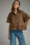Brown Puff Sleeve Top