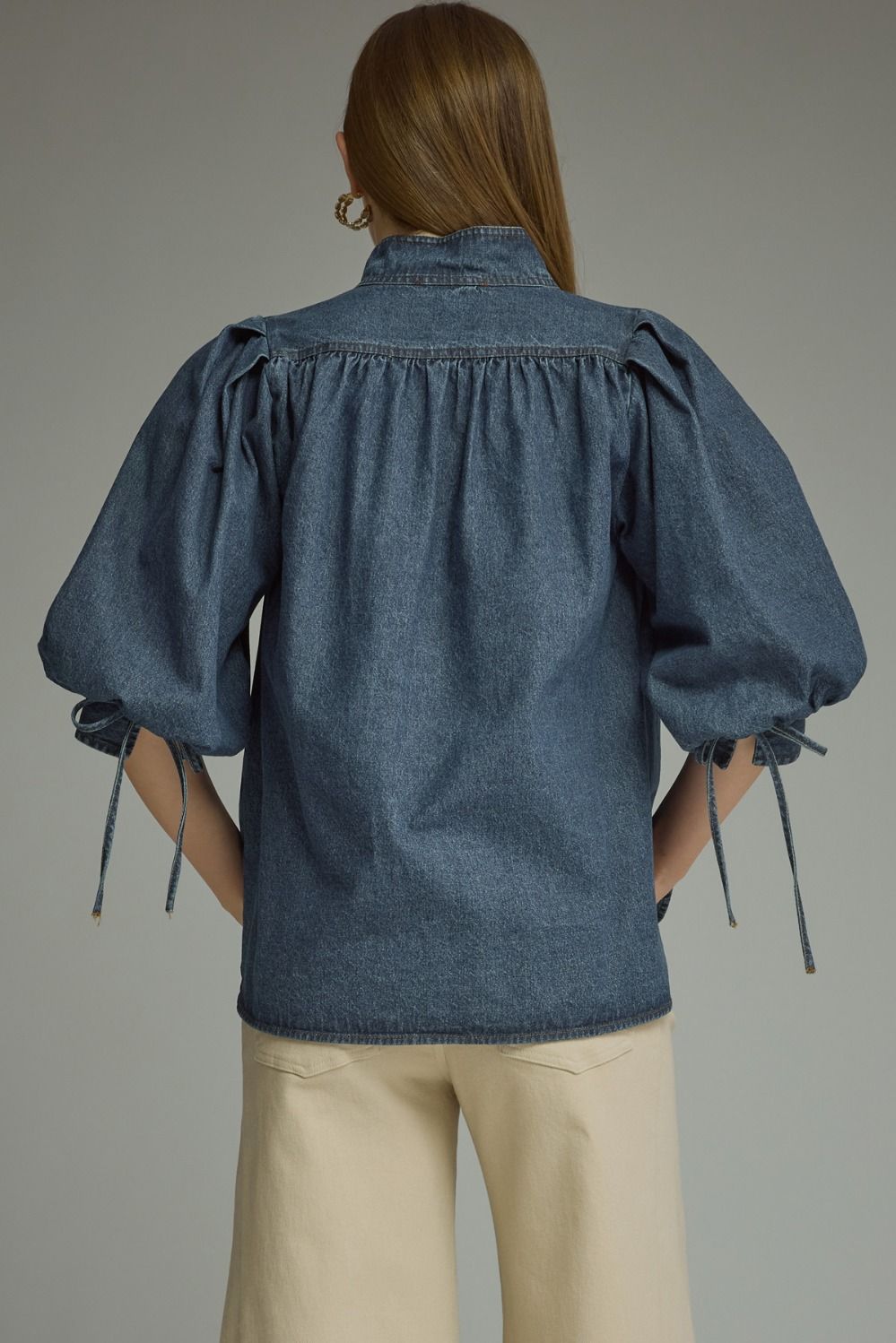 Puff Sleeve Denim Top