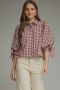 Maroon and White Gingham Top