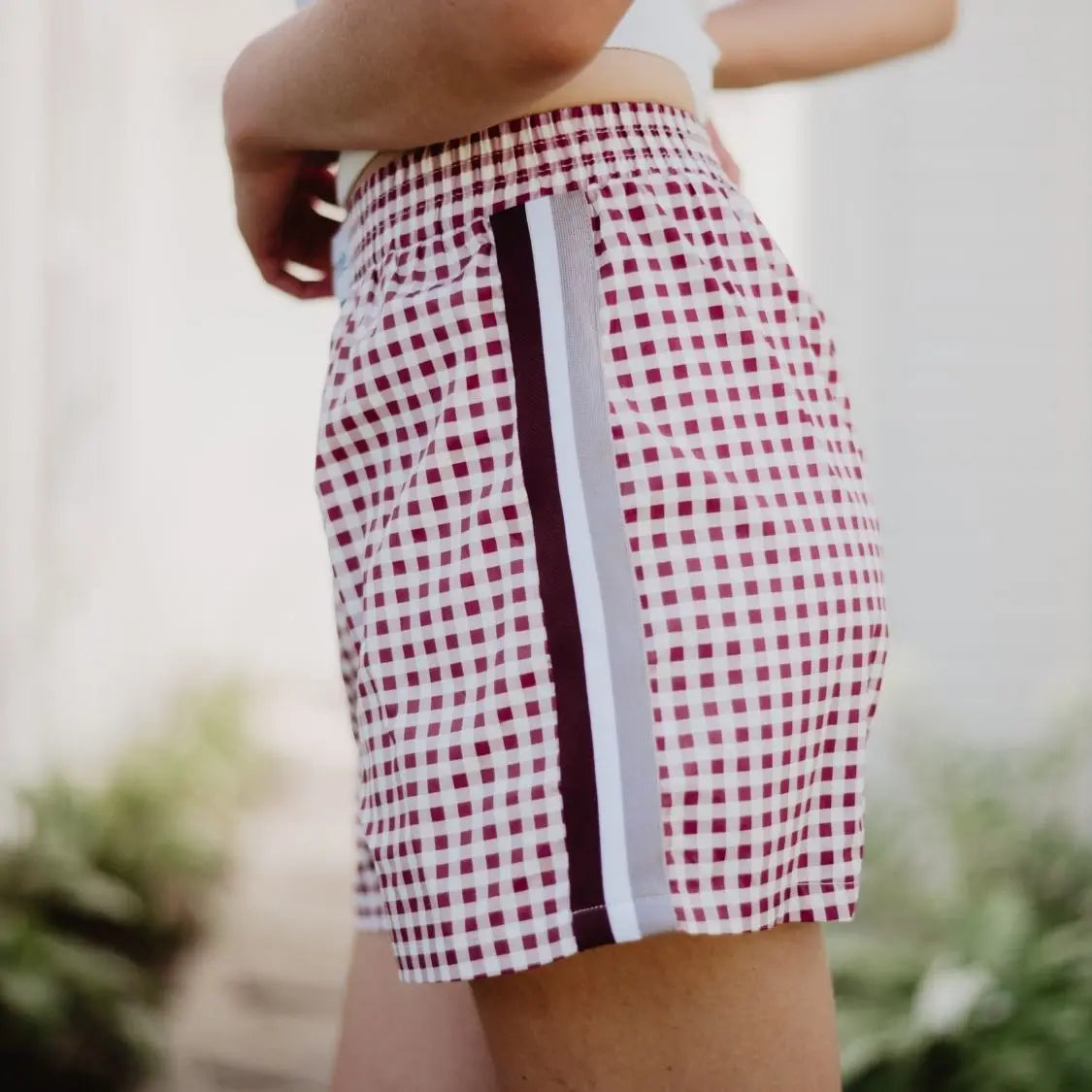 Maroon Plaid Boxer Shorts