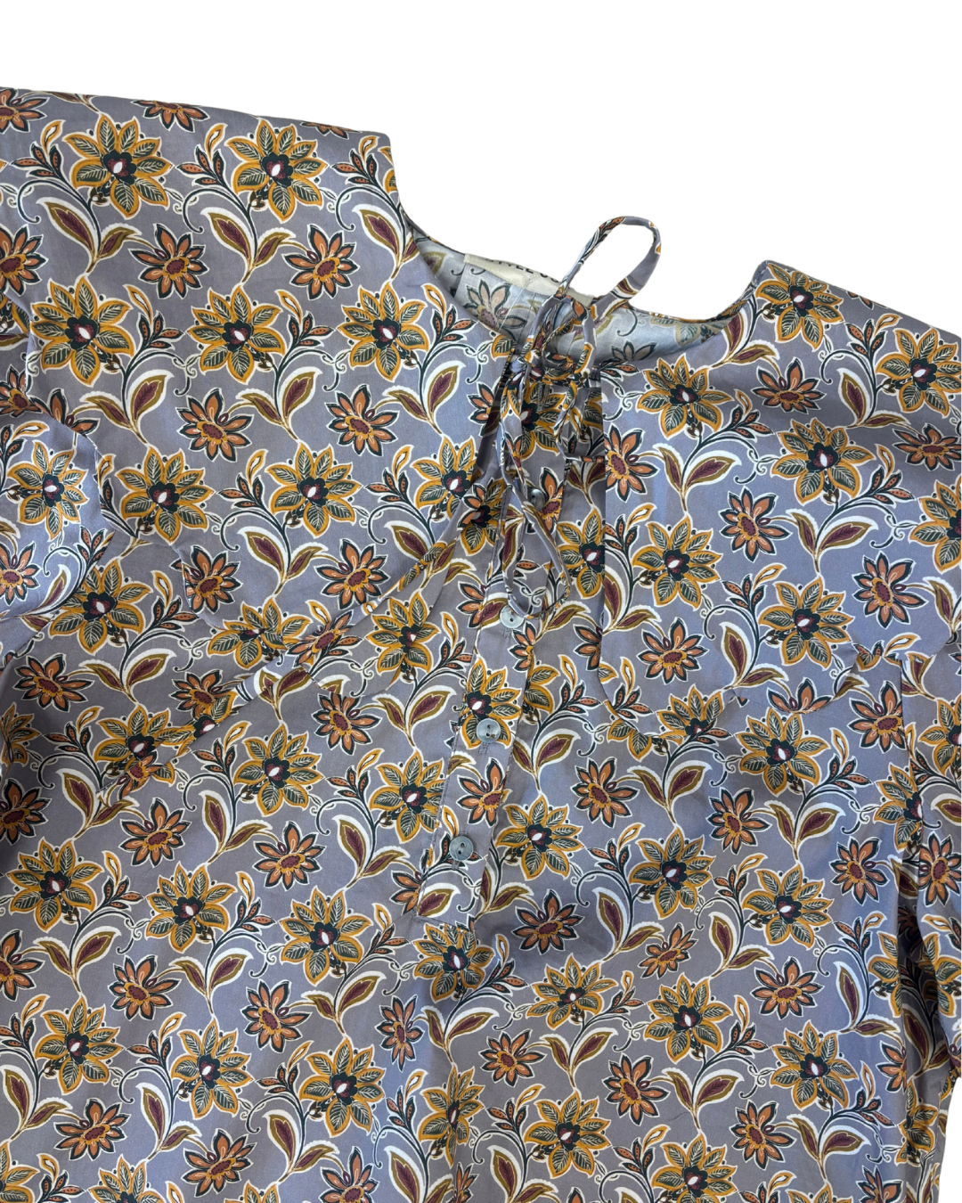 Gray Floral Top