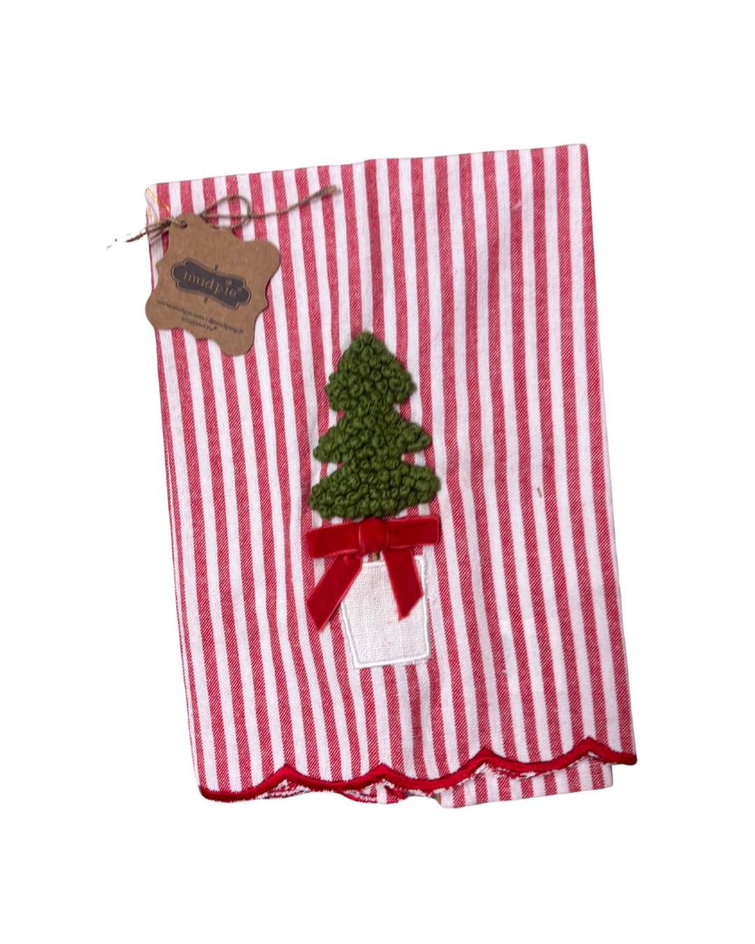 Striped Christmas Topiary Towel