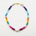 Colorful Gemstone Pearl Necklace