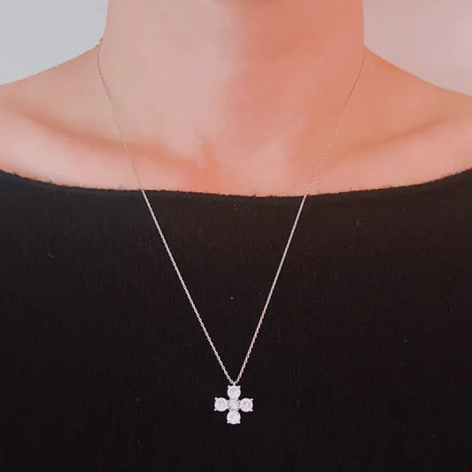 Radiant Mini Cross Pendant Necklace