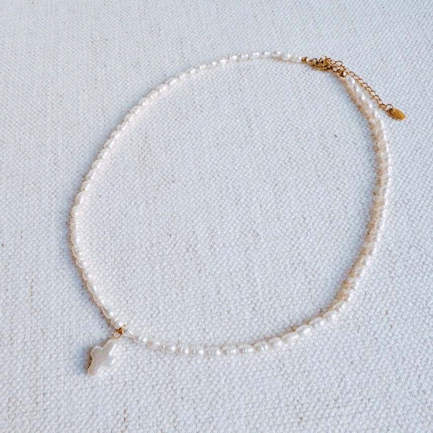 Freshwater Pearl Cross Necklace