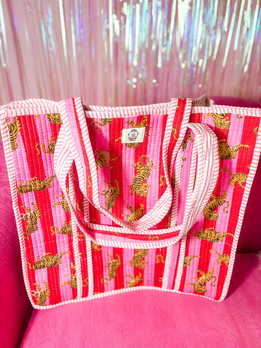 Tiger Lily Quilted Tote