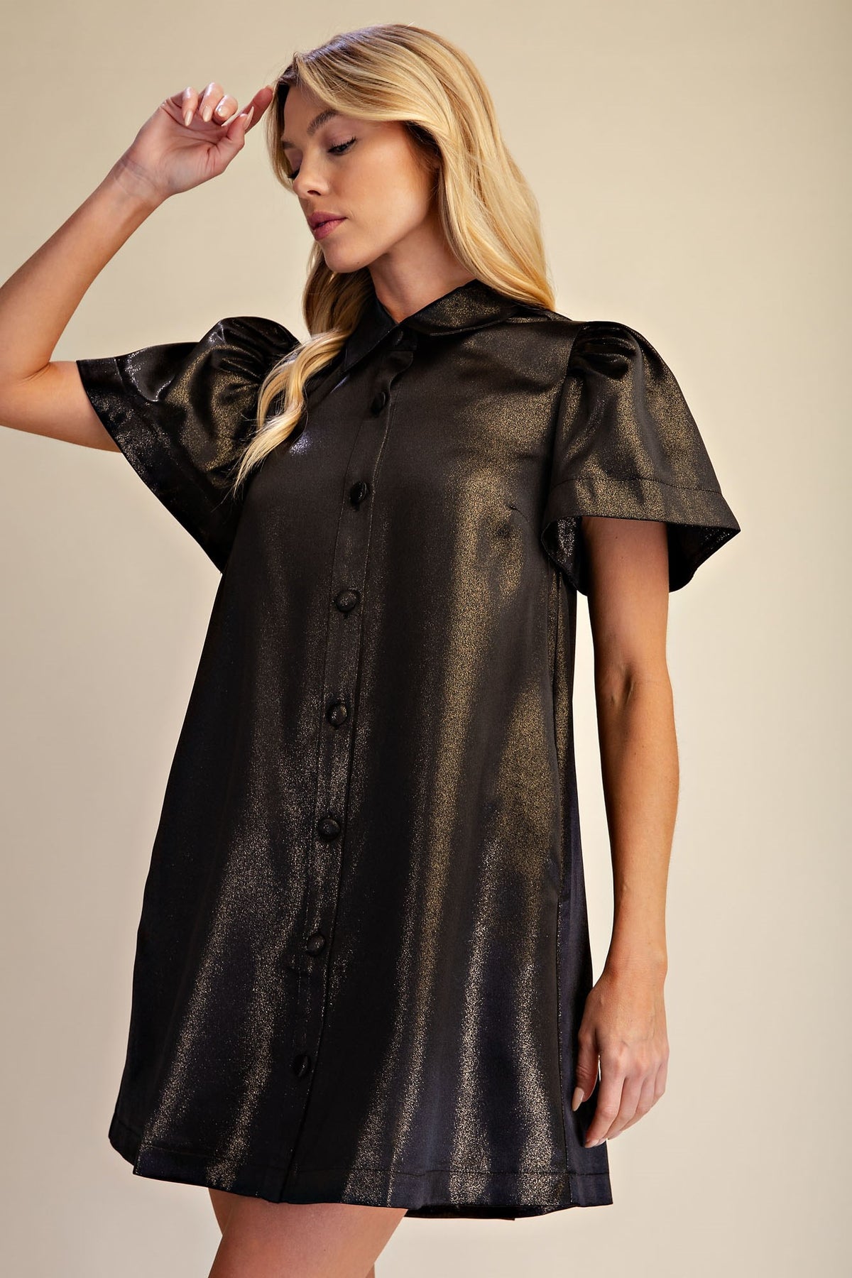 Metallic Holiday Mini Dress