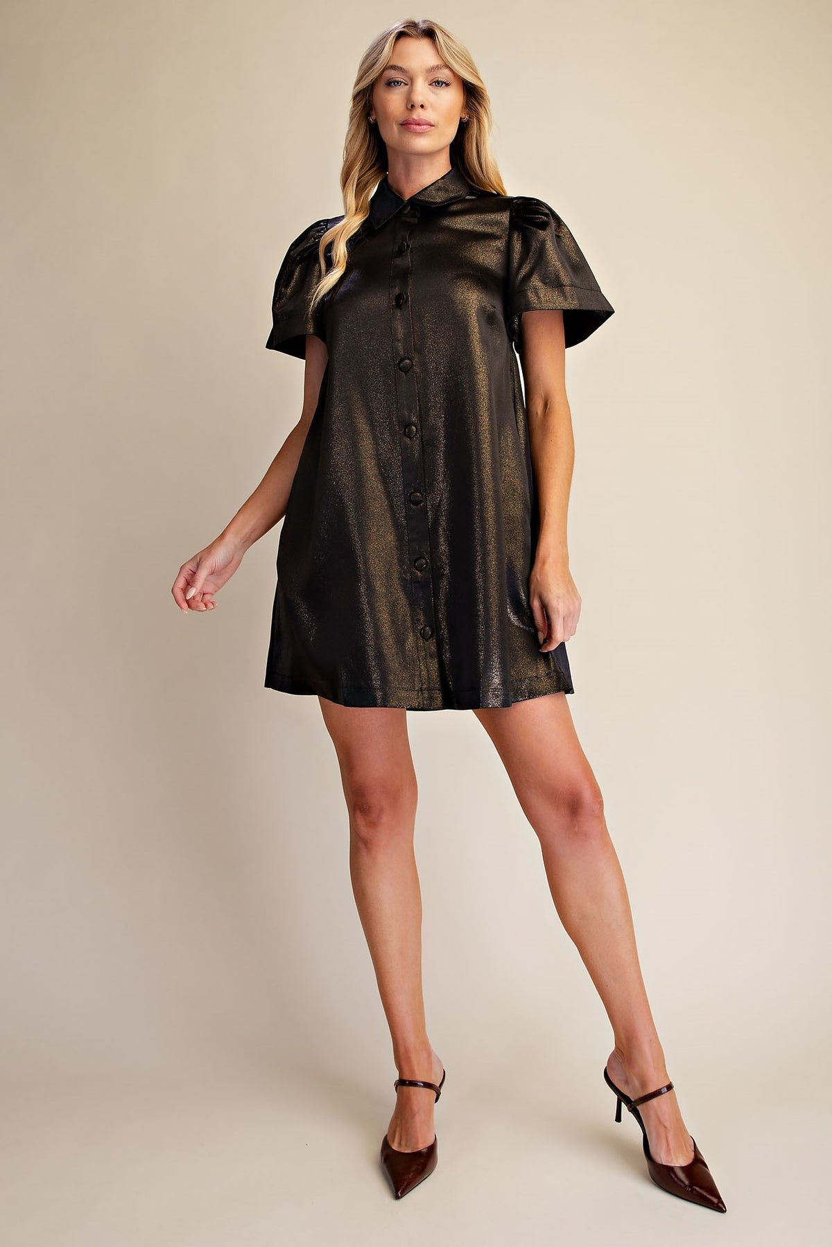 Metallic Holiday Mini Dress