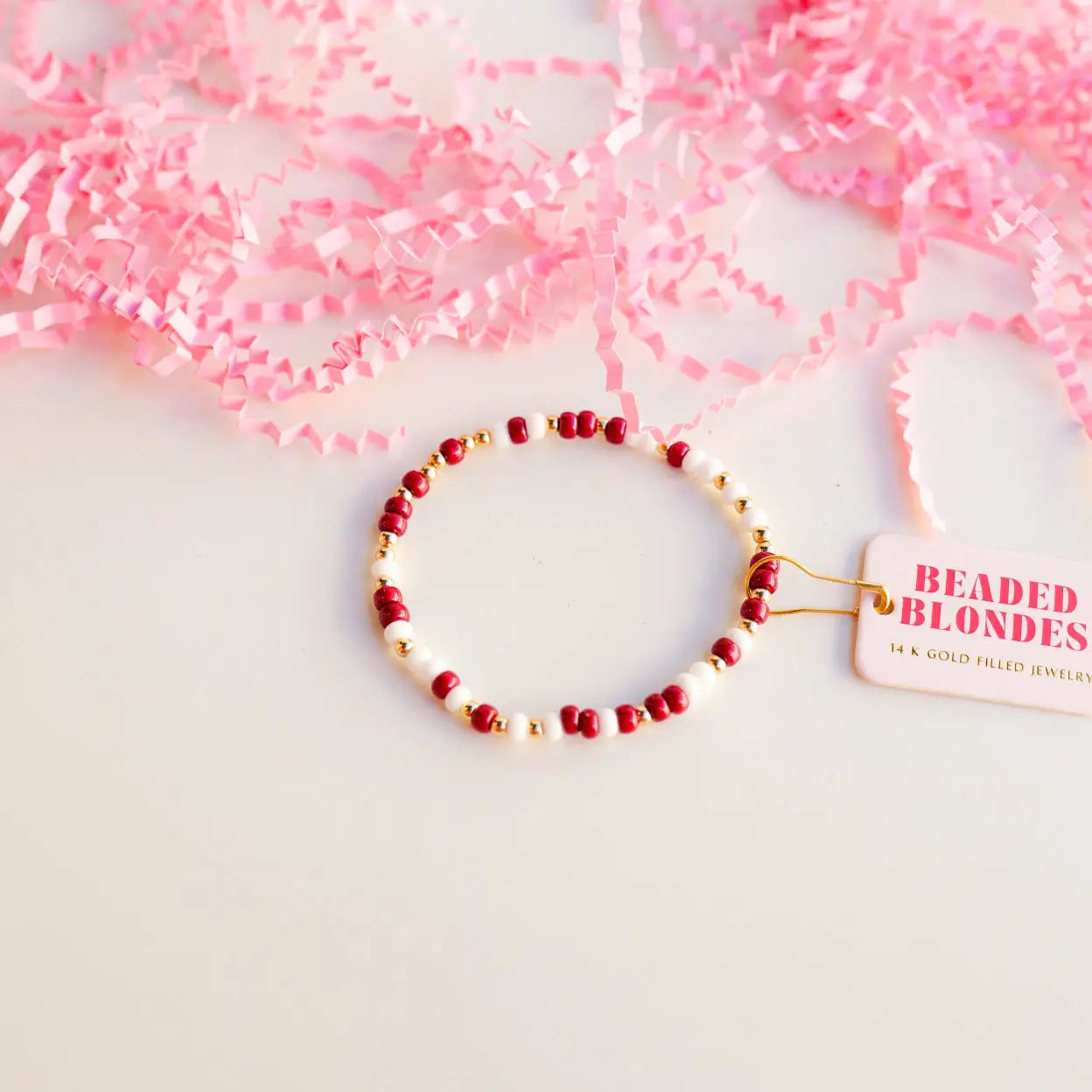 Maroon & White Sprinkle Bracelet