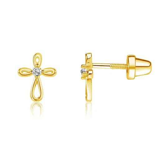 Gold Cross Earrings