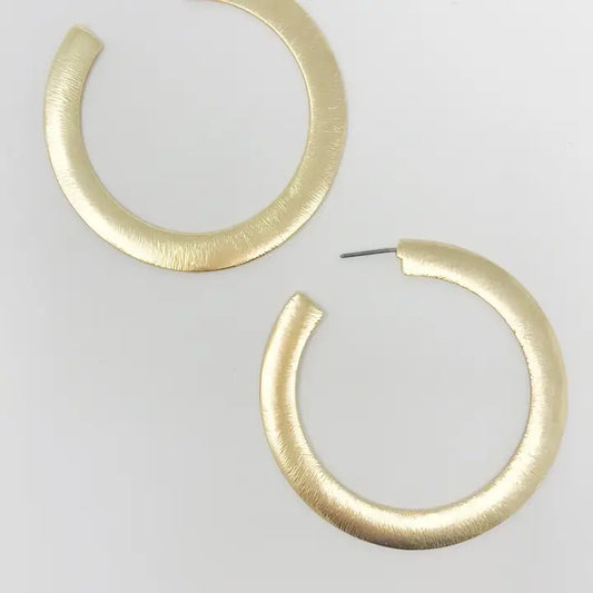 Alma Flattened Hoop Earrings