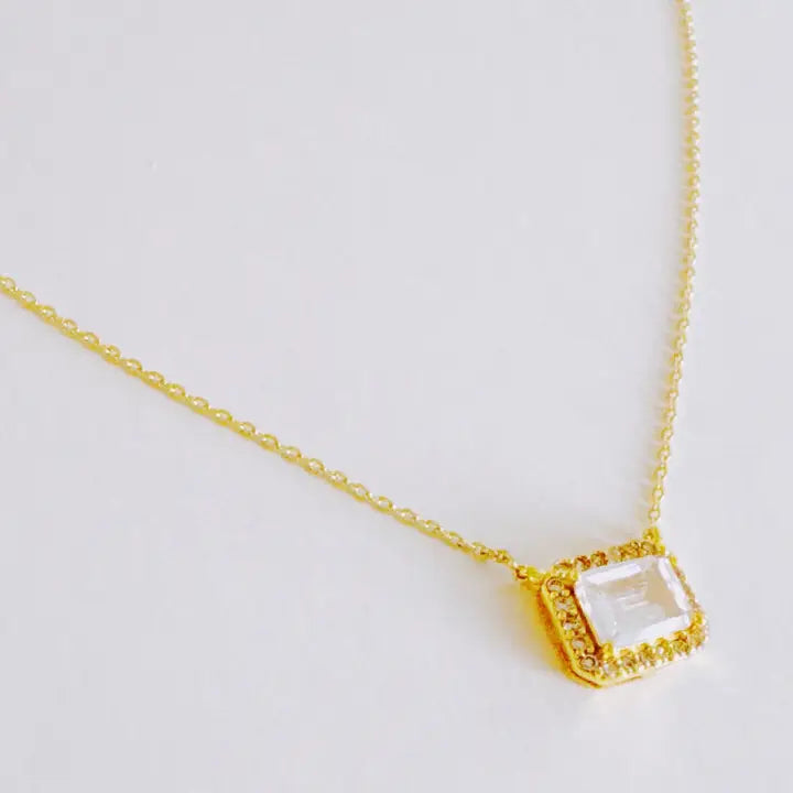Radiant Emerald Cut Pendant Necklace