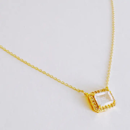 Radiant Emerald Cut Pendant Necklace