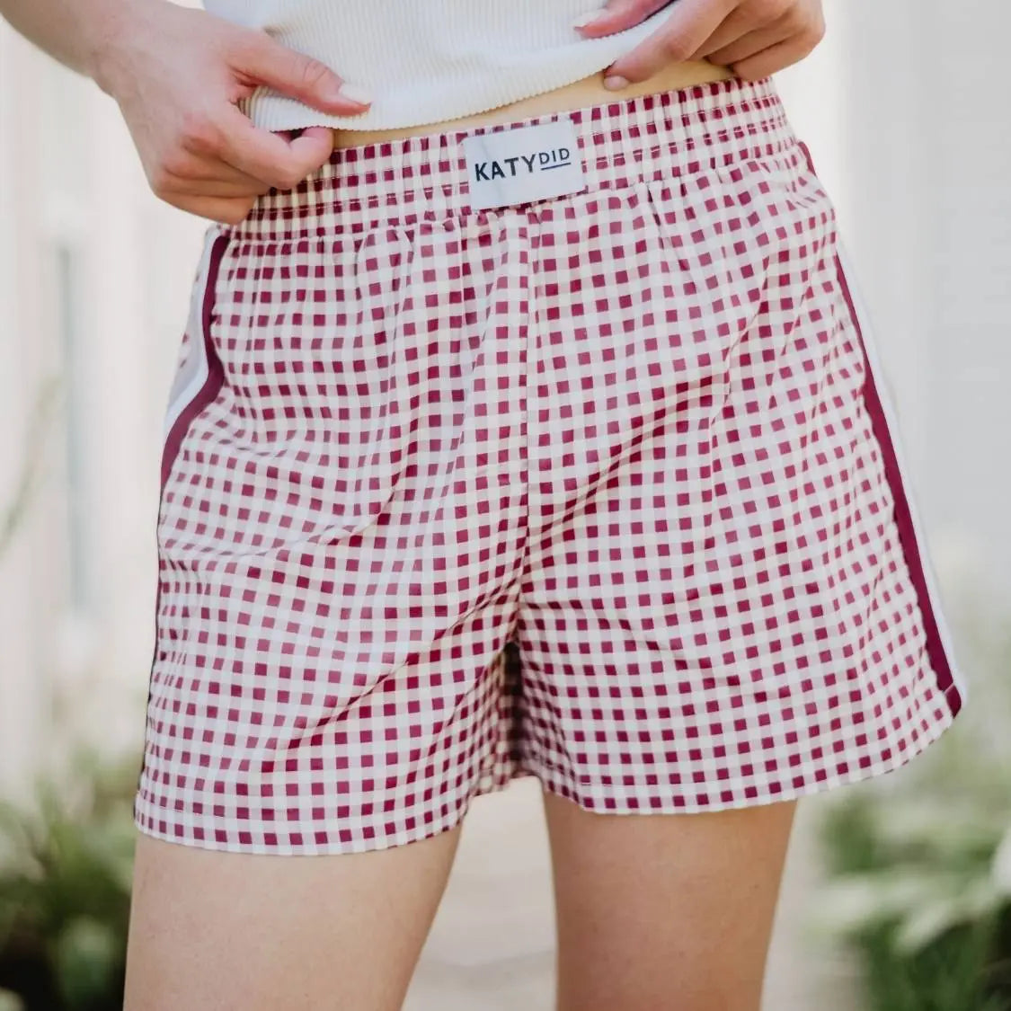 Maroon Plaid Boxer Shorts