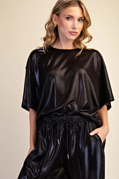 Black Lurex Knit Set