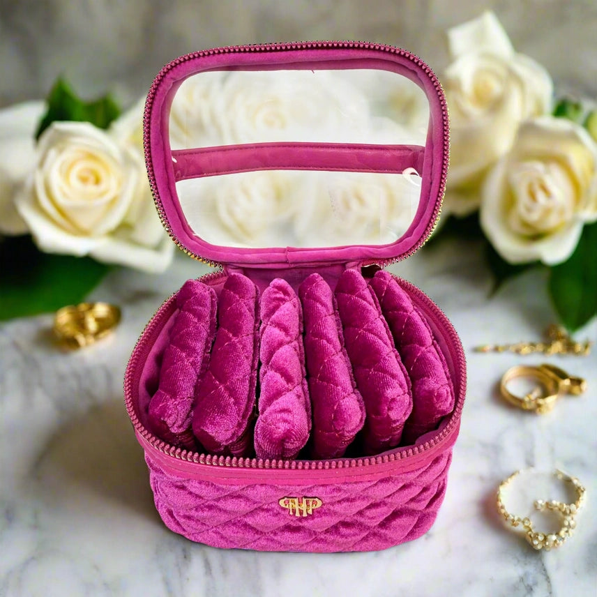 Getaway Jewelry Case - Fuchsia Velvet