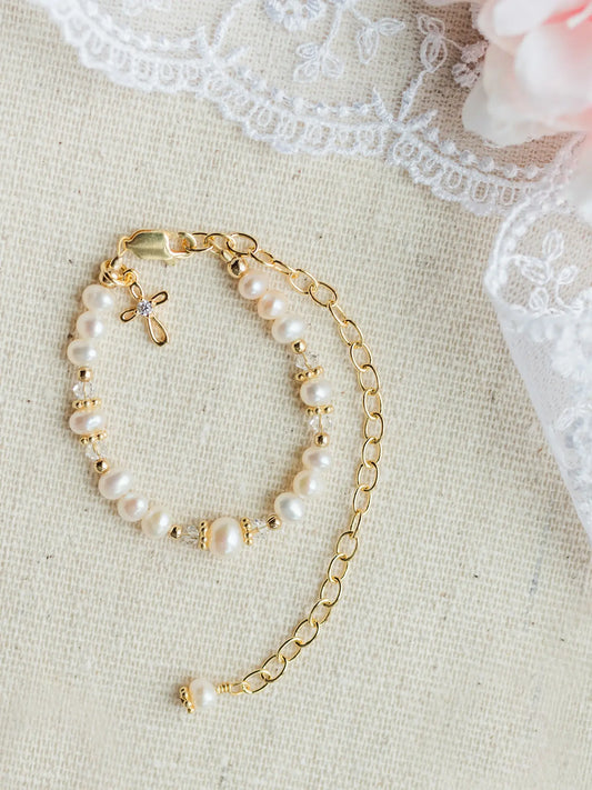 Gold Baptism to Bride Baby Bracelet